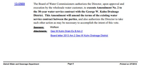 Red Run Water Service Contract